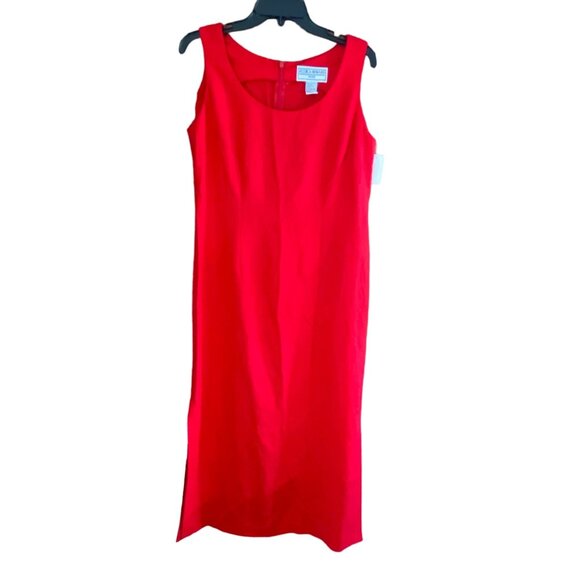 Jessica Howard Petite Dress‎ Womens 12P Red Sleeveless Maxi Linen Blend Beach - Picture 1 of 11